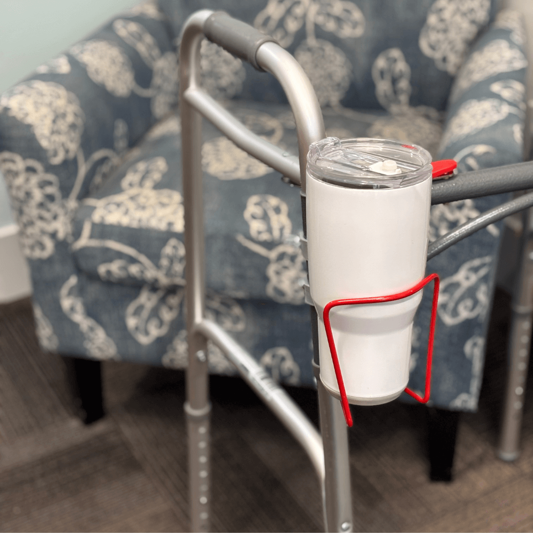 Translation missing: en.walker cup holder aluminum drink holder for walkers securely holding a drink on a walker