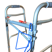Walker cup holder attachment showcasing lightweight aluminum design for convenient hydration while walking.